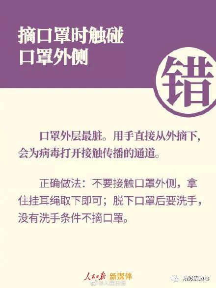 人民日报 9种口罩错误戴法,要当心