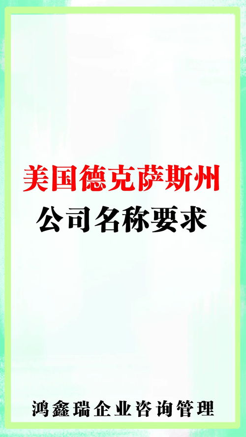 美国 公司起名 有限公司 创业 股东 董事长 科普 美国德克萨斯州公司名称要求 