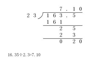 16.35除2.3列竖式计算怎样算法,谢谢各位 