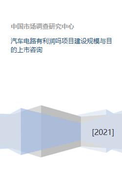 汽车电路有利润吗项目建设规模与目的上市咨询 