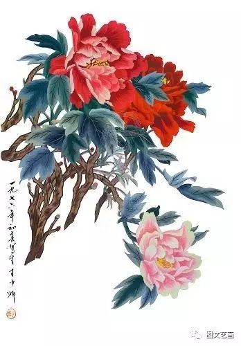 国色天香牡丹花,被称之为 花中之王 ,国画工笔牡丹欣赏 