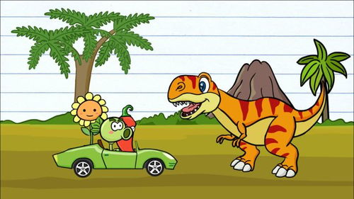 手绘铅笔动画 植物穿越到了侏罗纪时代,遇见远古恐龙,好危险 