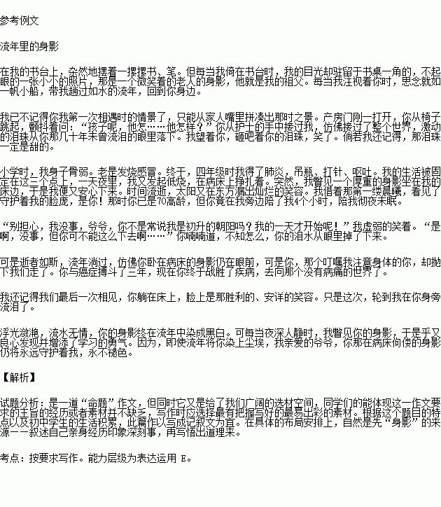 那些流年岁月作文400字