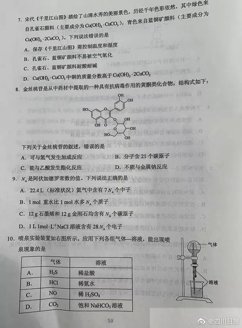 全国三卷理综