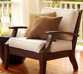 单人木制皮沙发椅