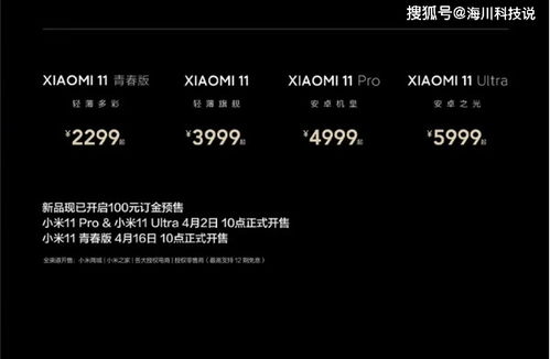 小米11系列发布,4 款机型数对比,一图看懂小米11系列4款机型有何区别