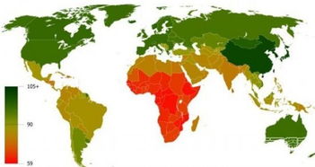 全球平均智商分布图 这三国人最聪明 