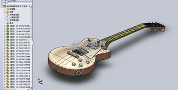 结构详细的电子琴 吉他 设计模型