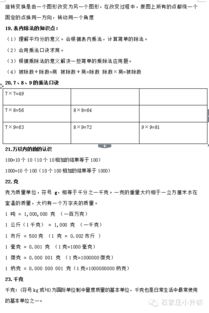 小学阶段数学知识点