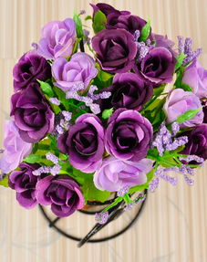 光触媒铁艺紫玫瑰 
