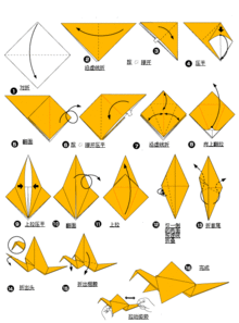 折法教学2014 怎样叠简单的千纸鹤手工折纸大全 