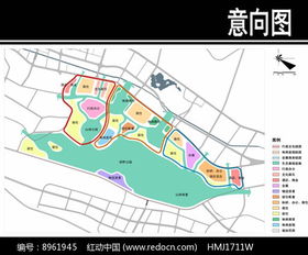 某新区概念规划功能分区图