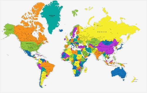 彩色世界地图素材图片免费下载 高清装饰图案png 千库网 图片编号1826792 