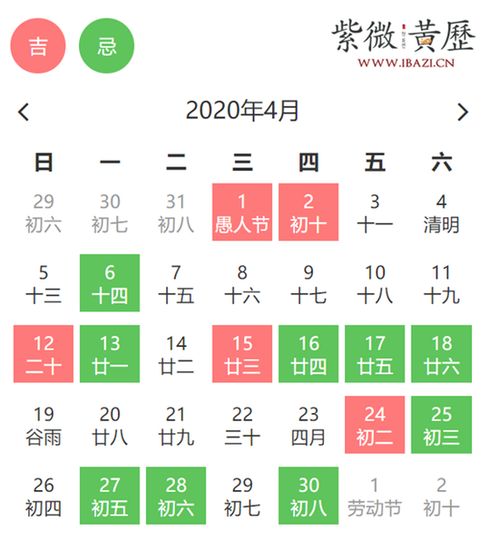 好日子送达 4月黄道吉日 请查收 图