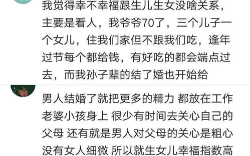 生儿生女究竟谁更幸福 网友 养儿子的幸与不幸从娶媳妇开始