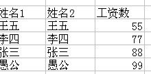 姓名1不变,第二列姓名2顺序与第一列一致,工资数随着姓名2变化 谢谢了 