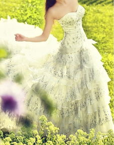 求 女生穿婚纱不带花 背景是草地的图片 不要带笑的 