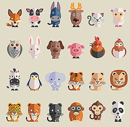可爱卡通动物矢量素材图片设计素材 高清PSD图片素材 650 632像素 90设计 