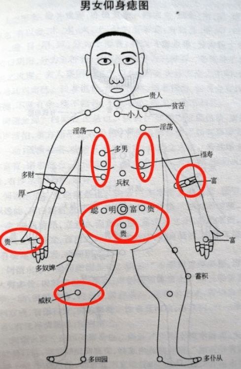 十二生肖的痣长在哪里,富贵命