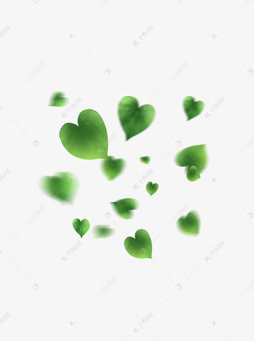 漂浮的树叶漂浮的绿色爱心形树叶素材图片免费下载 千库网 