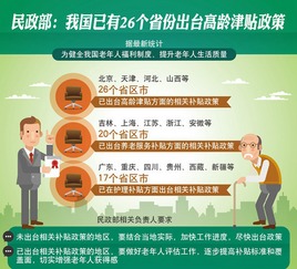 26省出台高龄津贴政策 江苏80周岁以上老人每月300