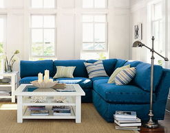 蓝色美式沙发
