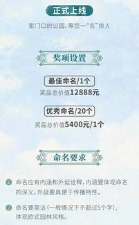 一名万金 家门口2.3万方公园的名字由您来决定