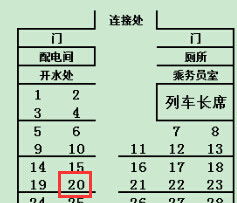 z156座位号码查询14车厢20号座位靠窗口吗 