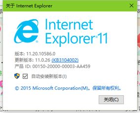 win10如何查看ie浏览器的版本号