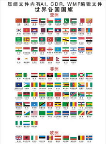 世界各国国旗中英文版矢量素材图片设计 高清cdr模板下载 11.83MB 其他大全 