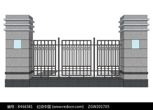 灰色柱子金属护栏 红动网 