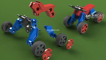 玩具四驱摩托车设计模型
