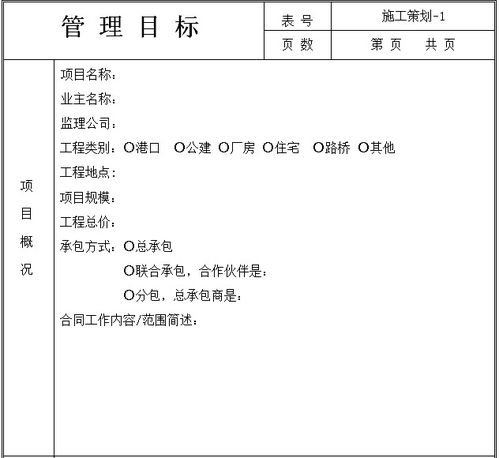 建设项目施工策划书 模板