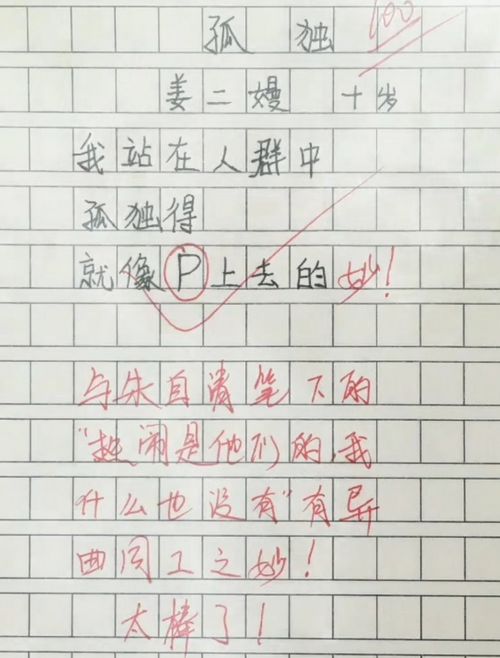 小学生 孤独 作文获满分,全篇未提孤独二字,字里行间都是泪