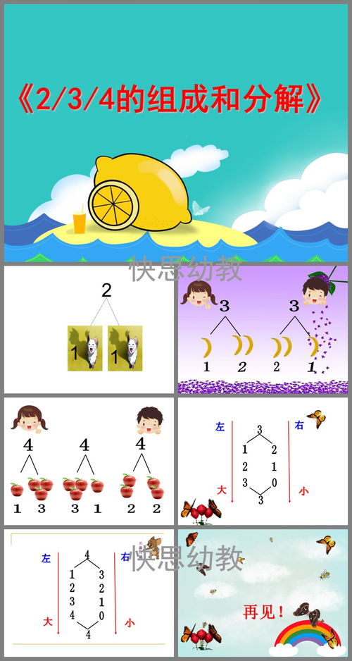 幼儿园大班数学 2 3 4的组成与分解 PPT课件下载 快思幼教网 