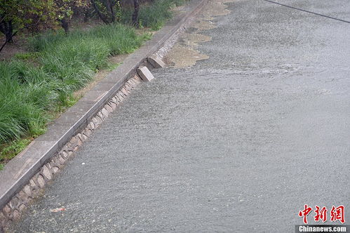 北京遭遇强降雨 河水暴涨路面积水 