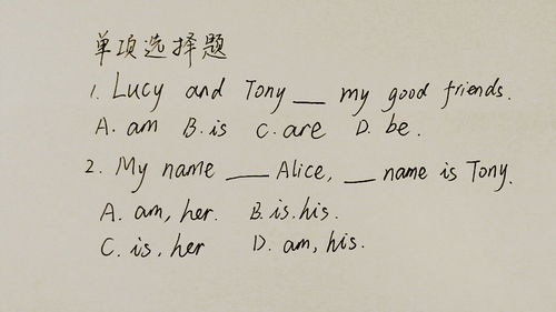 英语语法题 我的名字是Alice,他的名字是Tony 