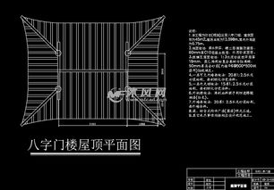 某地仿古八字门楼建筑设计方案图纸