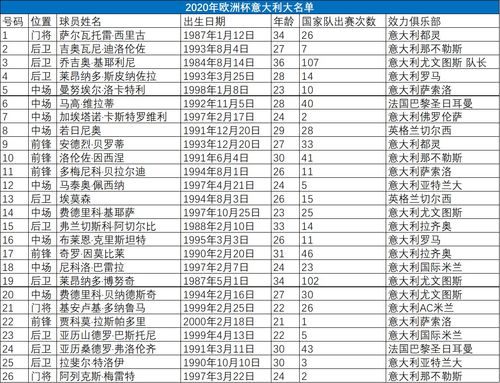 欧洲杯意大利球员年龄限制多大（欧洲杯意大利球员平均年龄） 第1张