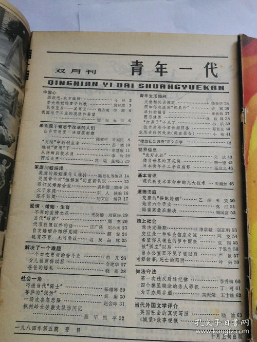 上世纪八十年代老杂志10本合售 1984.1.3.5.6 青年一代 1984.5.6.9.12 山西青年 1985.5.7 吉林青年 