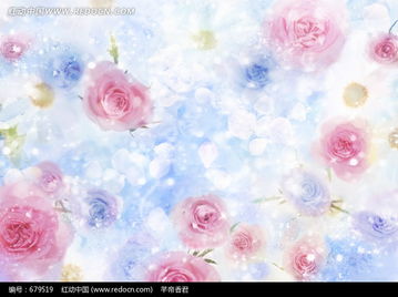 淡蓝底色粉红牡丹背景图图片免费下载 红动网 