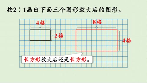 如何在方格纸上按一定比例将简单的图形放大或缩小