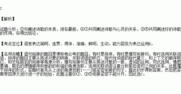 依次填入下面一段文字横线处的语句.衔接最恰当的一组是 自古以来.中国有着广大的诗歌需求.甚至有一种诗歌崇拜的氛围.在其背后.是因为中国有着广大的心灵市场 