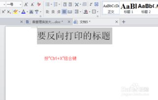 wps怎么设置打印反向文字 