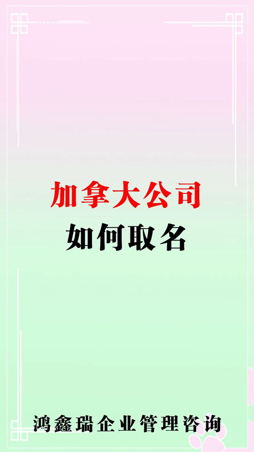 加拿大 公司起名 注册公司 离岸公司注册 合伙企业 个人独资 科普 加拿大公司如何取名 