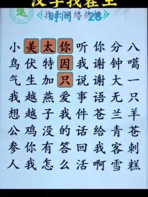 有趣的汉字游戏 汉字找茬王 我这么不知道有这些热梗啊 