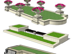 方形树池su模型设计图下载 图片15.10MB 其他库 SU模型 
