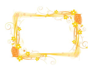 纹理边框 矢量黄色创意小花长方形边框 千图网提供精美好看的纹理 