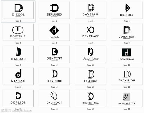 D字母logo图片 