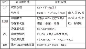 氯水的知识点